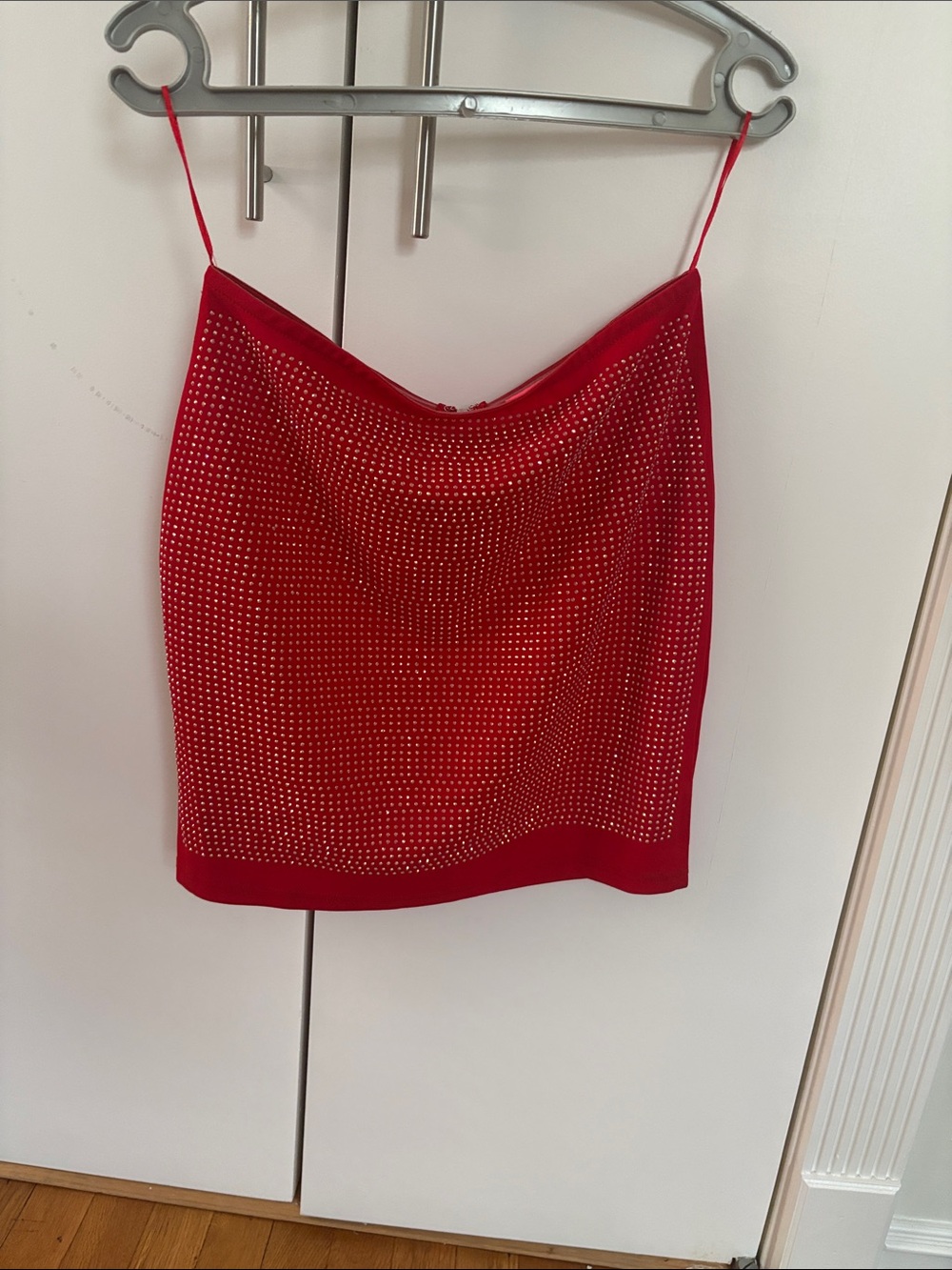 Xtaren Red Studded Mini Skirt